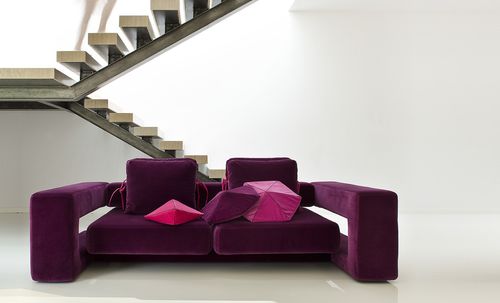 Divano letto - BIBIK - NOTI - contemporaneo / in tessuto / viola