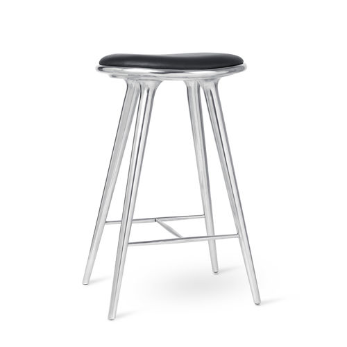 Sgabello da bar contemporaneo - 01022 - Mater Design - con supporto in alluminio / imbottito / con poggiapiedi