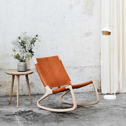 Chauffeuse contemporanea - ROCKER - Mater Design - in pelle / in rovere / FSC