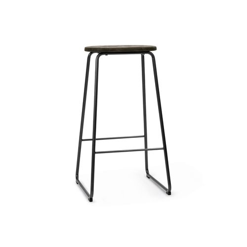 Sgabello da bar contemporaneo - EARTH  - Mater Design - con supporto in acciaio / con poggiapiedi / a slitta