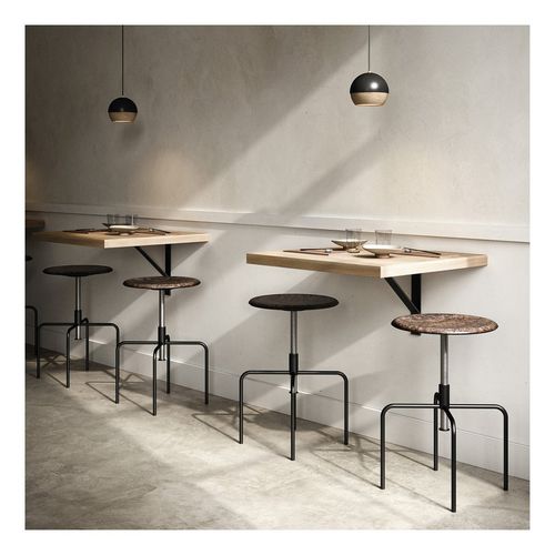 Sgabello da bar contemporaneo - MASK  - Mater Design - in plastica / ad altezza regolabile / rotondo