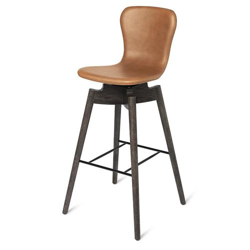 Sedia alta contemporanea - SHELL - Mater Design - da interno / in pelle / con supporto in quercia