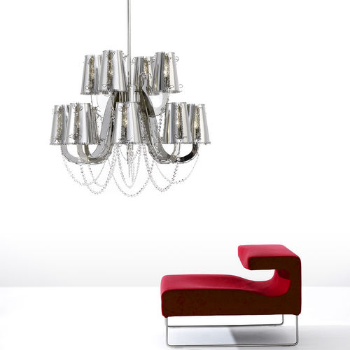 Lampadario contemporaneo - LOLA : LLCCR100ST - Brand van Egmond - in cristallo / in acciaio inossidabile / a incandescenza