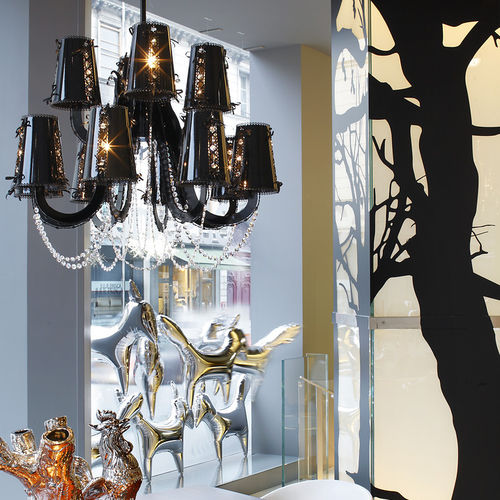 Lampadario contemporaneo - LOLA : LLCCR100BLM - Brand van Egmond - in cristallo / in acciaio / contract