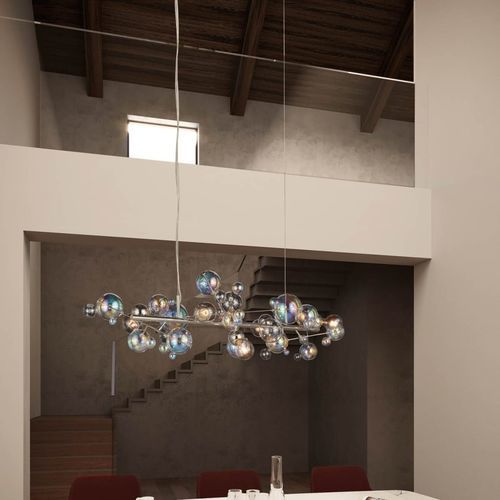Lampadario contemporaneo - BUBBLES - Brand van Egmond - in vetro / in metallo / da 5 lampadine