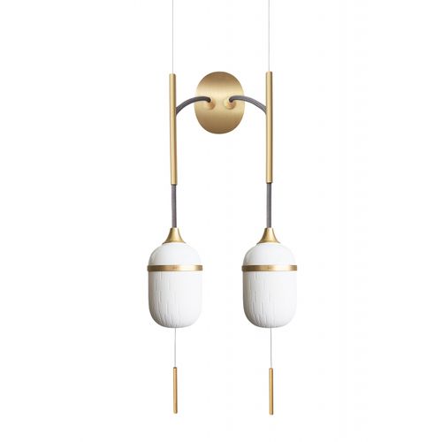 Applique contemporanea - DUO FLEUR DE KAOLIN - Designheure - da interno / in ottone spazzolato / in porcellana
