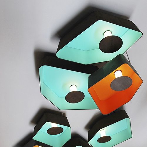 Plafoniera contemporanea - NENUPHAR SYSTEM - Designheure - in acciaio laccato / in tessuto / LED