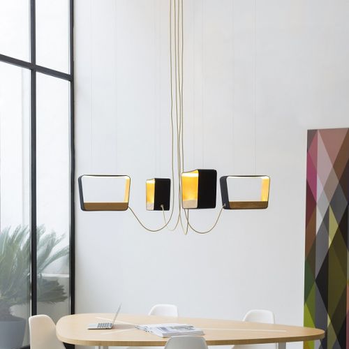 Lampadario contemporaneo - EAU DE LUMIÈRE - Designheure - in alluminio / in tessuto / in marmo