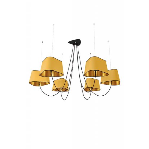 Lampadario contemporaneo - NUAGE - Designheure - in acciaio laccato / in tessuto