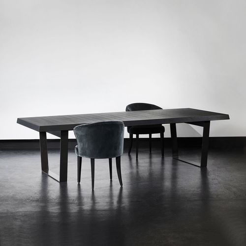 Tavolo da pranzo contemporaneo - ARLES - XVL HOME COLLECTION - in legno / con supporto in metallo verniciato / rettangolare