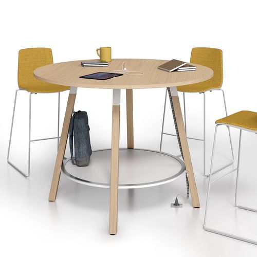 Tavolo da riunione contemporaneo - POLARE - Bralco - in legno / in metallo / con supporto in legno