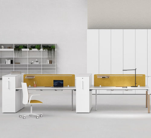Scrivania per open space - POLARE - Bralco - contemporanea / in legno / in metallo
