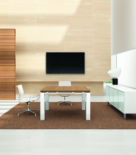 Tavolo da riunione contemporaneo - JET EVO - Bralco - impiallacciato in legno / in legno laccato / rettangolare