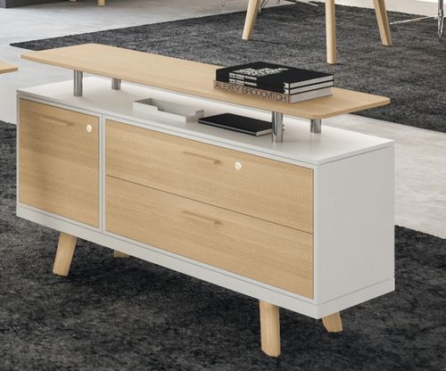 Armadio classificatore basso - RAIL - Bralco - in rovere / con cassetti / contemporaneo