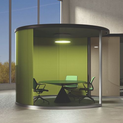 Ufficio POD acustico - ROUNDBOX 33 - VETROIN - con porta vetrata / modulabile / con illuminazione LED integrata