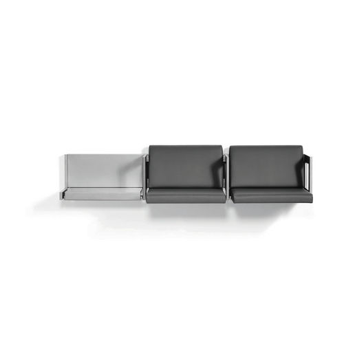 Panca per spazi pubblici contemporanea - SEATDOWN - Randers+Randers - in pelle / a muro