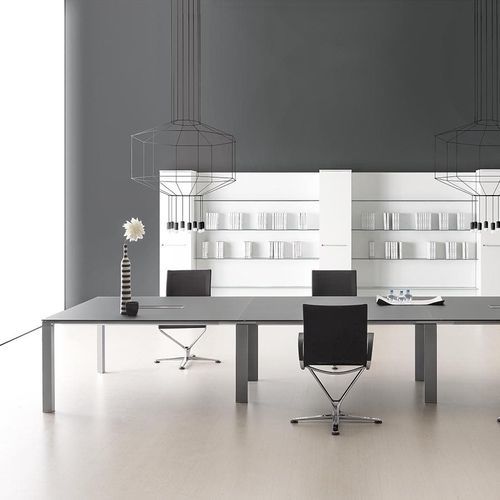 Tavolo da riunione contemporaneo - DV901 VERTIGO - Della Valentina Office - in laminato / in metallo / in gres porcellanato