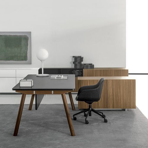 Tavolo da lavoro contemporaneo - DV911 NOTO - Della Valentina Office - in legno / in legno massiccio / in vetro