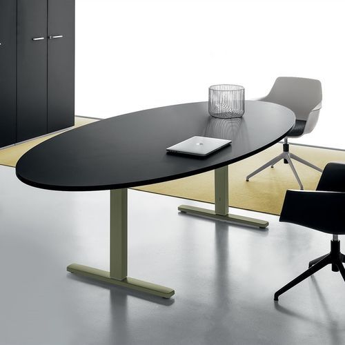 Tavolo da riunione contemporaneo - DV803 NOBU - Della Valentina Office - in legno / con supporto in metallo / rettangolare