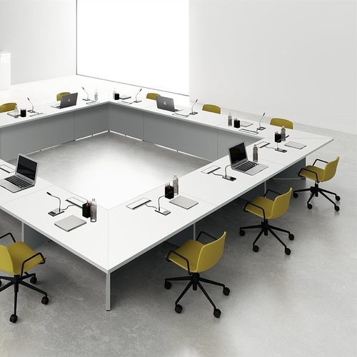 Tavolo da riunione contemporaneo - DV990 SPECIAL  - Della Valentina Office - in legno / con supporto in metallo / rettangolare