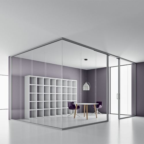 Parete scorrevole - DV603 - Della Valentina Office - a vetrina / in alluminio / melaminica