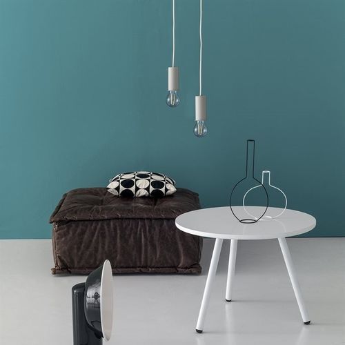 Tavolino basso contemporaneo - DV300 - Della Valentina Office - in vetro / in legno / con supporto in metallo