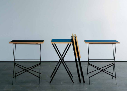 Tavolo contemporaneo - Lehni - in legno di latifoglie / rettangolare / pieghevole