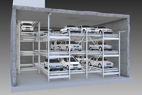 Sistema di parcheggio con piattaforma - MASTERVARIO F3 - KLAUS Multiparking GmbH - con ascensore