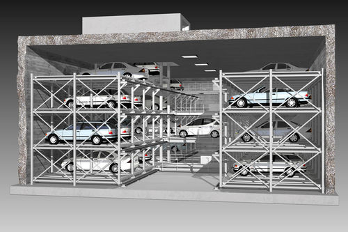 Sistema di parcheggio con piattaforma - MASTERVARIO LS - KLAUS Multiparking GmbH - con ascensore