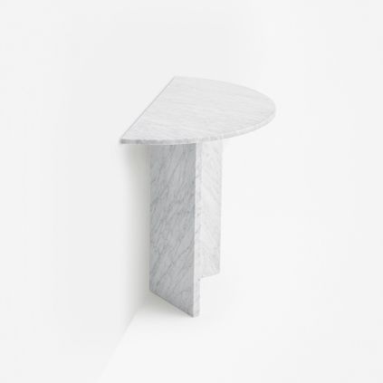 Consolle contemporanea - SPLIT - Marsotto - in marmo / a mezzaluna / per uso residenziale