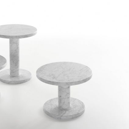 Tavolino basso contemporaneo - MARBELOUS - Marsotto - in marmo / rotondo / per uso residenziale
