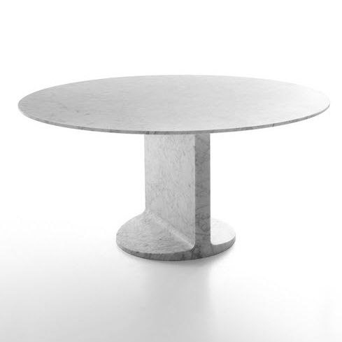 Tavolo da pranzo contemporaneo - MIMMO - Marsotto - in marmo / rotondo / per uso residenziale