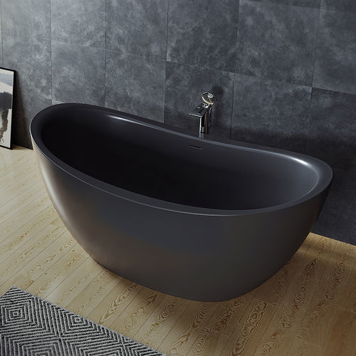 Vasca da bagno ovale - LILLIAN BLCK - Aquatica Marmite SP. Z.o.o - ad isola / per ambiente abitativo / ghisa minerale