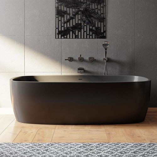 Vasca da bagno ad isola - COLETTA-BLCK - Aquatica Marmite SP. Z.o.o - per ambiente abitativo / in Solid Surface / ghisa minerale