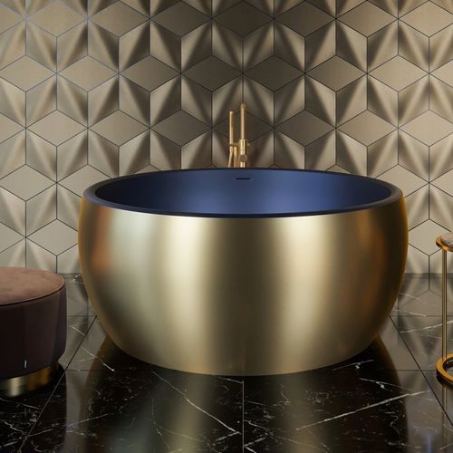 Vasca da bagno rotonda - AURA MINI VICTORIAN  - Aquatica Marmite SP. Z.o.o - da appoggio / per ambiente abitativo / in Solid Surface