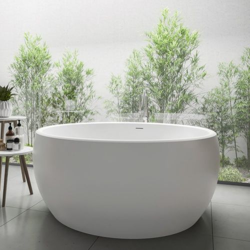 Vasca da bagno rotonda - AURA - Aquatica Marmite SP. Z.o.o - da appoggio / per ambiente abitativo / in Solid Surface