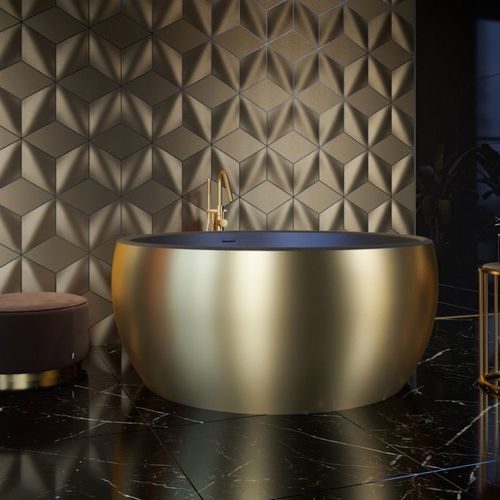Vasca da bagno rotonda - AURA VICTORIAN - Aquatica Marmite SP. Z.o.o - da appoggio / per ambiente abitativo / in Solid Surface