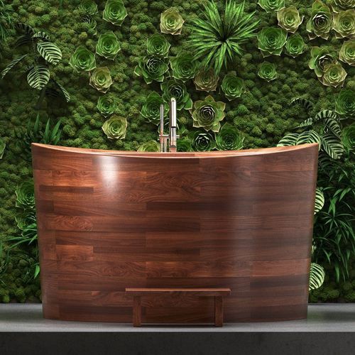 Vasca da bagno ovale - TRUE OFURO DUO - Aquatica Marmite SP. Z.o.o - da appoggio / per ambiente abitativo / in legno