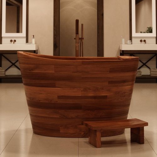 Vasca da bagno da appoggio - TRUE OFURO - Aquatica Marmite SP. Z.o.o - per ambiente abitativo / in legno / moderna