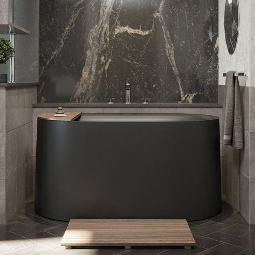 Vasca da bagno ovale - SOPHIA-BLCK - Aquatica Marmite SP. Z.o.o - da appoggio / per ambiente abitativo / in Solid Surface