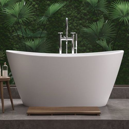 Vasca da bagno ovale - LUNA - Aquatica Marmite SP. Z.o.o - ad isola / per ambiente abitativo / in Solid Surface