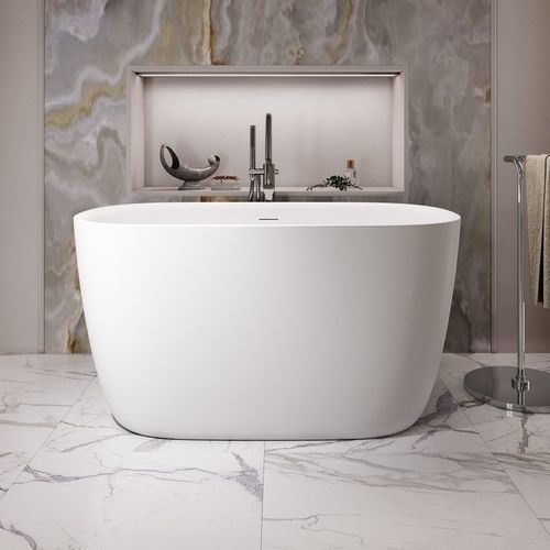 Vasca da bagno ovale - LULLABY 2 MAX WHT - Aquatica Marmite SP. Z.o.o - da appoggio / per ambiente abitativo / in Solid Surface