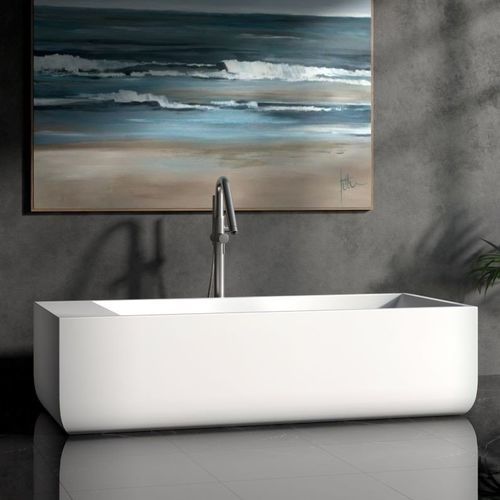 Vasca da bagno da appoggio - MONOLITH-WHT - Aquatica Marmite SP. Z.o.o - per ambiente abitativo / in Solid Surface / in pietra