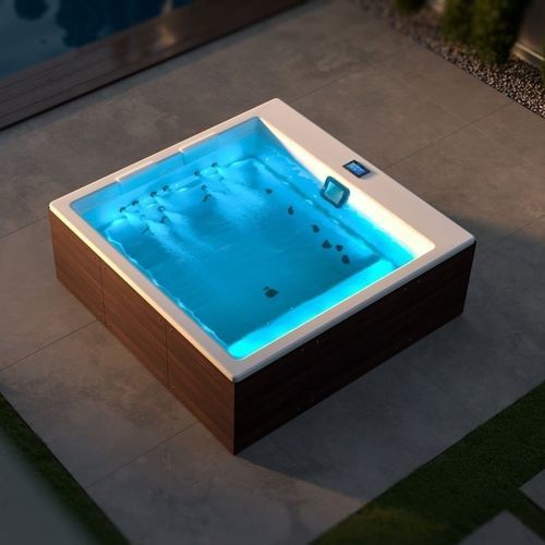 Spa fuoriterra - LACUS - Aquatica Marmite SP. Z.o.o - quadrata / 2 posti / in legno