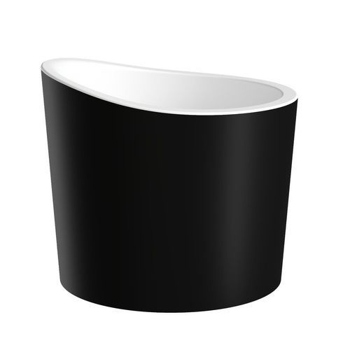 Vasca da bagno rotonda - TRUE OFURO MINI-BLCK-WHT - Aquatica Marmite SP. Z.o.o - da appoggio / per ambiente abitativo / ghisa minerale