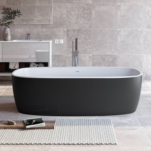 Vasca da bagno ad isola - COLETTA-BLCK-WHT™ - Aquatica Marmite SP. Z.o.o - per ambiente abitativo / in Solid Surface / ghisa minerale