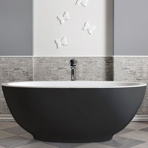 Vasca da bagno ovale - KAROLINA-WHT-2 - Aquatica Marmite SP. Z.o.o - ad isola / per ambiente abitativo / ghisa minerale