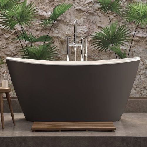 Vasca da bagno ovale - LUNA - Aquatica Marmite SP. Z.o.o - ad isola / per ambiente abitativo / in Solid Surface