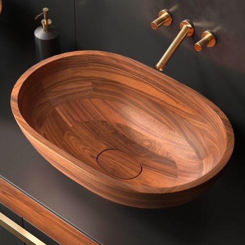 Lavabo da appoggio - KAROLINA - Aquatica Marmite SP. Z.o.o - in legno massiccio / in teak / fatto a mano