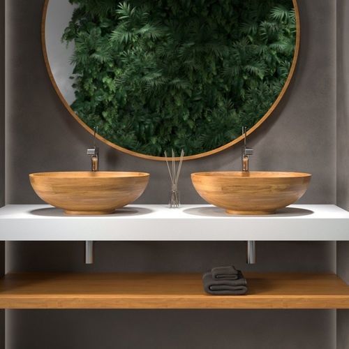 Lavabo da appoggio - KAROLINA - Aquatica Marmite SP. Z.o.o - in legno massiccio / in rovere / fatto a mano